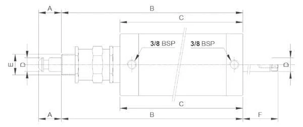 Kramp - 6008300KR - Pneumatic Cylinder 6" With Through Piston Rod