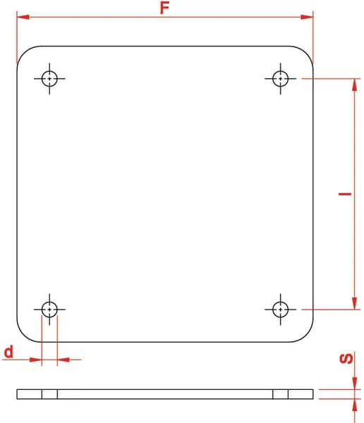 Kramp - 6309900Z - Square Flange 4 Bolt Blind 6"