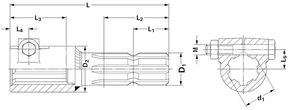 Kramp - 6710121KR - PTO Reduction Male 1 3/8" (21) Female 1 3/8" (6) With Clamping Screw