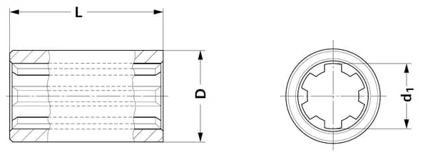 Kramp - 6740121KR - Splined Hub 100L 1.3/4-6