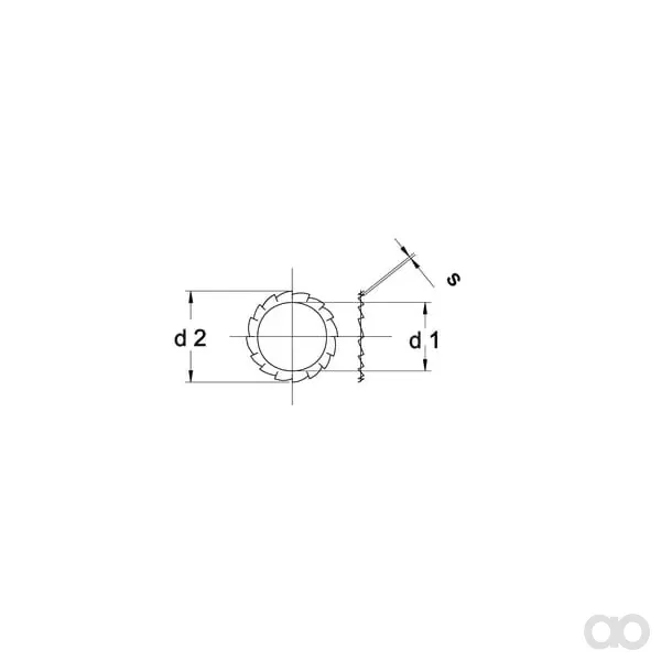 Kramp - 6798A6RVSP050 - Serrated Lock Washer M6x11x0.7mm, Stainless Steel A2 DIN 6798 Kramp