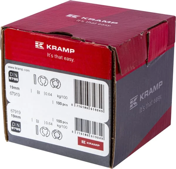 Kramp - 679919 - Kramp Shaft Retaining Ring Shaft 19mm Black