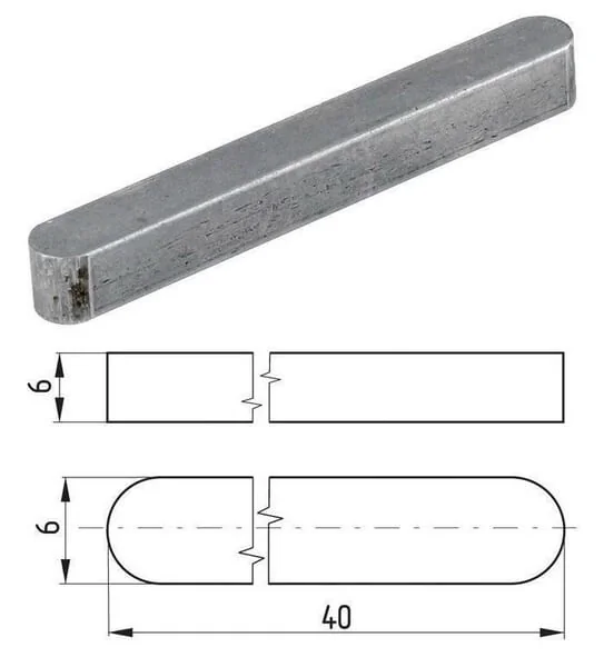 Kramp - 68856640 - Feather Key 6x6x40