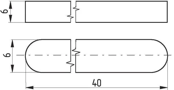 Kramp - 68856640 - Feather Key 6x6x40