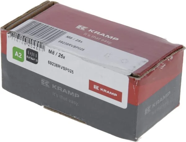 Kramp - 69238RVSP025 - Hexagon Flange Nut DIN6923 M8x1.25 Stainless Steel A2 Kramp