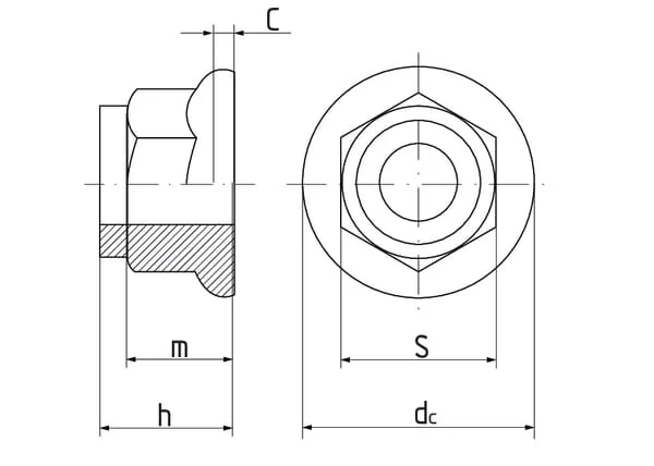 Kramp - 692620P001 - Hexagon Lock Nut With Flange M20, DIN6926, Steel, Zinc-Plated, Class 8, Kramp