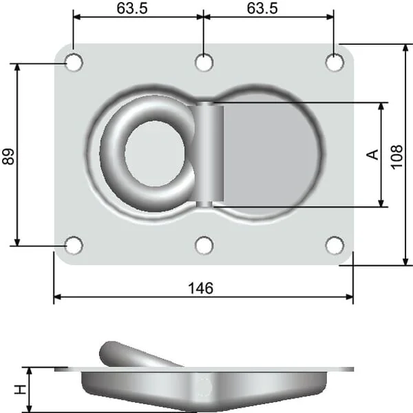 Kramp - 709011KR - Lug 146x108mm Zinc-plated