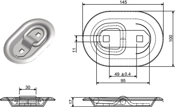 Kramp - 709021KR - Kramp Galvanized S-Hook 145 x 100 mm H=16 mm
