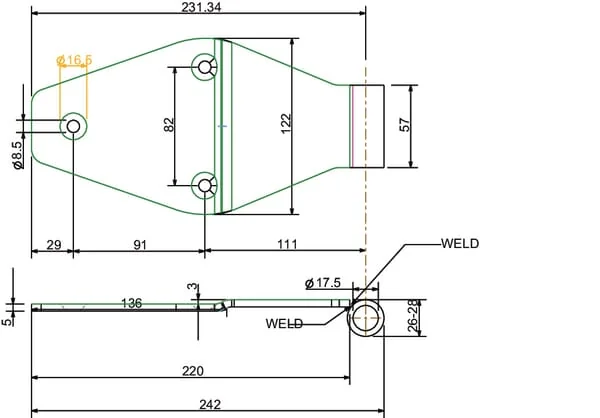 Kramp - 730068KR - Hinge Zinc-Plated