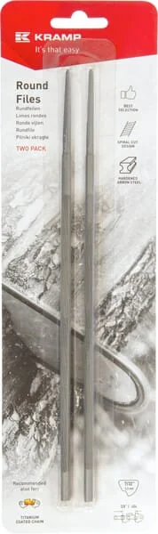 Kramp - 7322FKR - Chainsaw Chain File 7/32" 5.5mm, Round, On Card Blister, 2 Pcs