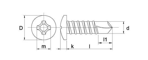 Kramp - 7504N5519P200 - Self Tapping Screw 5.5x19mm PH3 Pan Head, DIN 7504 Kramp