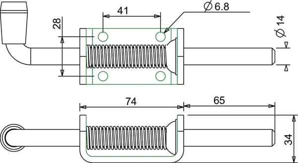 Kramp - 770025KR - Bolt Spring-Loaded