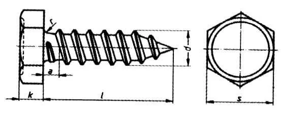 Kramp - 7976C4213P200 - Self Tapping Screw 4.2x13mm, 7mm Hex Head, DIN 7976C Kramp