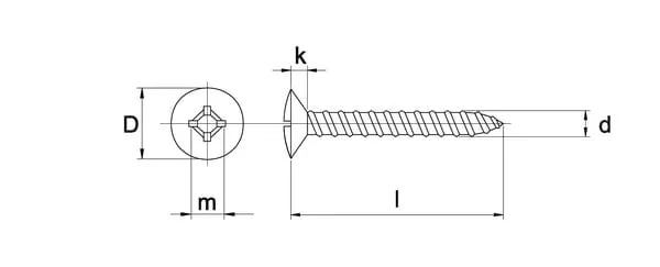 Kramp - 7983C4813RVSP100 - Selbstschneidende Schraube PZ2 Senkkopf
