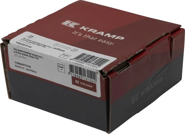 Kramp - 7985420TX100 - Pan Head Machine Screw 4x20 Torx DIN7985
