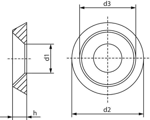 Kramp - 8619008Z - Rosette M8x22x4.5mm, Stainless Steel