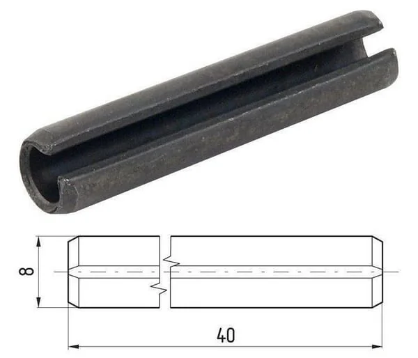 Kramp - 8752840 - Elastic Pin, Heavy Duty, 8x40 mm ISO8752