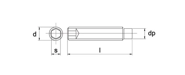 Kramp - 91558B - Grub Screw DIN915 M5x8 Steel 45h Kramp
