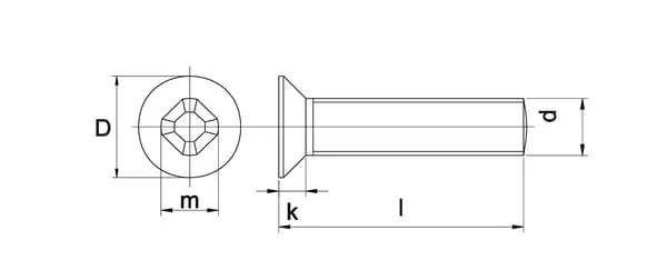 Kramp - 965530RVSP025 - Countersunk Screw DIN965 M5x30 Stainless Steel A2 Kramp