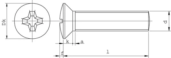 Kramp - 966625RVSP025 - Countersunk Screw DIN966 M6x25 Stainless Steel A2 Kramp