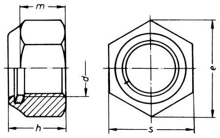 Kramp - 9828 - Kramp High Hex Lock Nut DIN982 M8x1.25 Steel Galvanized Class 8