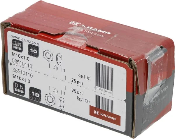 Kramp - 98510110 - Hex Lock Nut DIN985 M10x1.00 Steel Zinc-Plated Grade 10