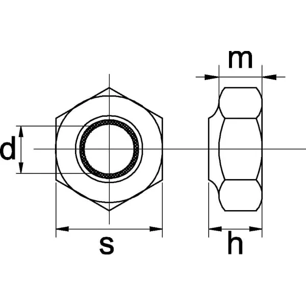 Kramp - 98512RVSP100 - Hex Lock Nut DIN985 M12x1.75 Stainless Steel A2