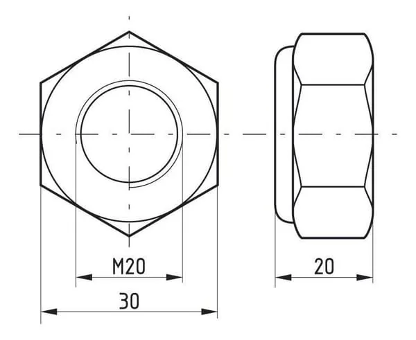 Kramp - 9852015 - Hex Lock Nut DIN985 M20x1.50 Steel Zinc-Plated Grade 8