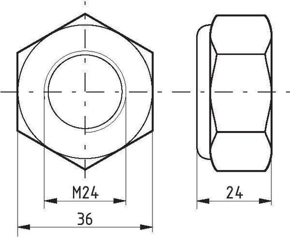 Kramp - 9852415 - Hex Lock Nut DIN985 M24x1.50 Steel Zinc-Plated Grade 8