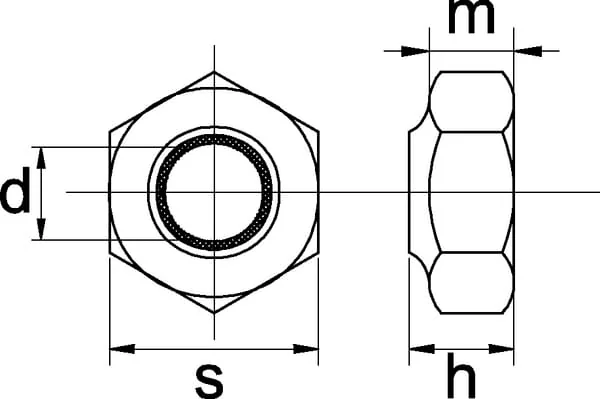 Kramp - 9856N - Hexagon Locknut DIN985 M6x1.00 Nylon 6.6 Kramp