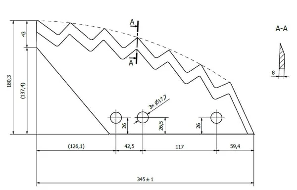 Kramp - A5375580N - Feeder Wagon Blade