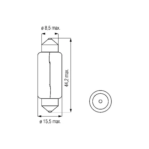 Kramp - B1215 - Light Bulb C18W 12V 18W Sv8.5 Kramp