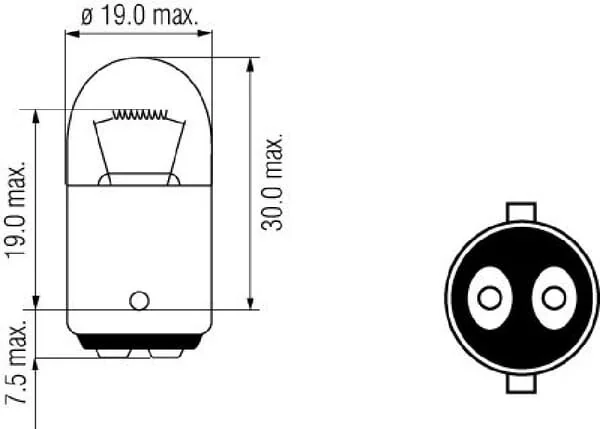 Kramp - B1225 - Light Bulb R5W 12V 5W Ba15d Kramp