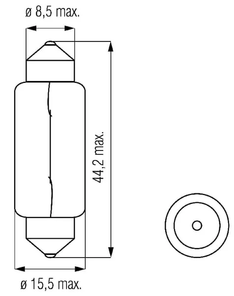Kramp - B1237 - Light Bulb 12V 15W Sv8.5 Kramp