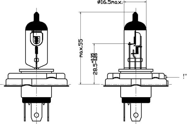 Kramp - B1239 - Light Bulb H4 12V 60W/55W P45t Kramp