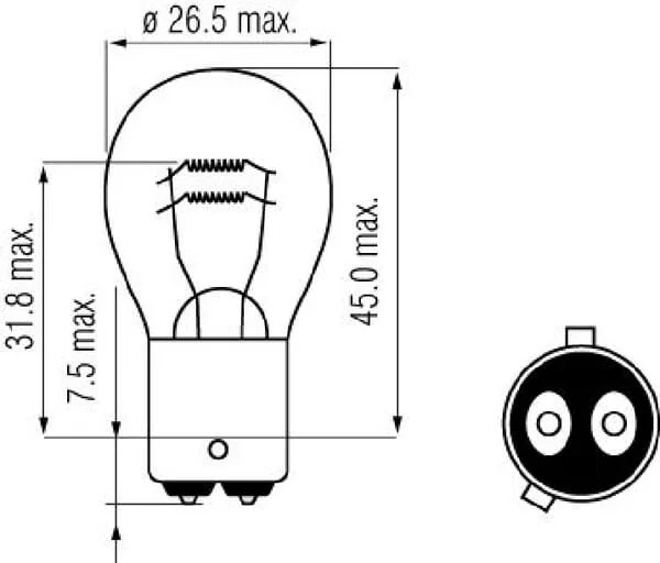 Kramp - B1257 - Light Bulb P21/4W 12V 21W/4W Baz15d Kramp