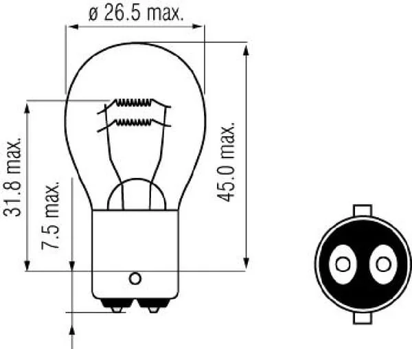 Kramp - B2422 - Light Bulb P21/5W 24V 21W/5W Bay15d Kramp