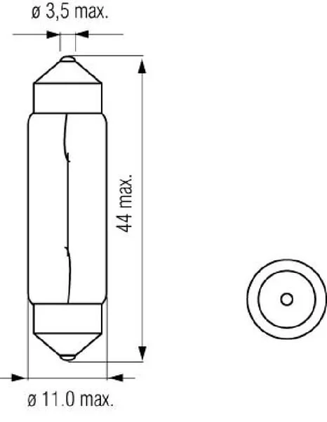 Kramp - B2451 - Light Bulb 24V 5W Sv8.5 Kramp