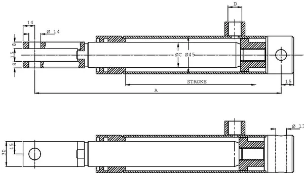 Kramp-bc3080th - Hydraulic brake cyl, lower