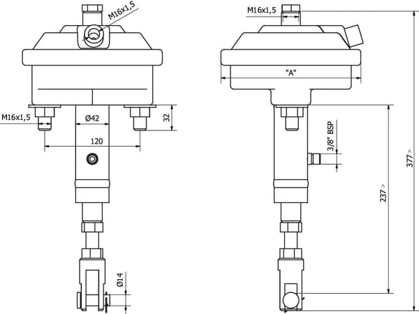 Kramp - BCDT2425 - Kramp Dual Brake Cylinder T24 EPL25/60 - BCDT2425