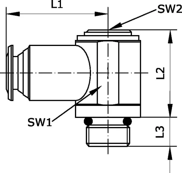Kramp - BCS1238B - L-Push-in Fitting 12x3/8"