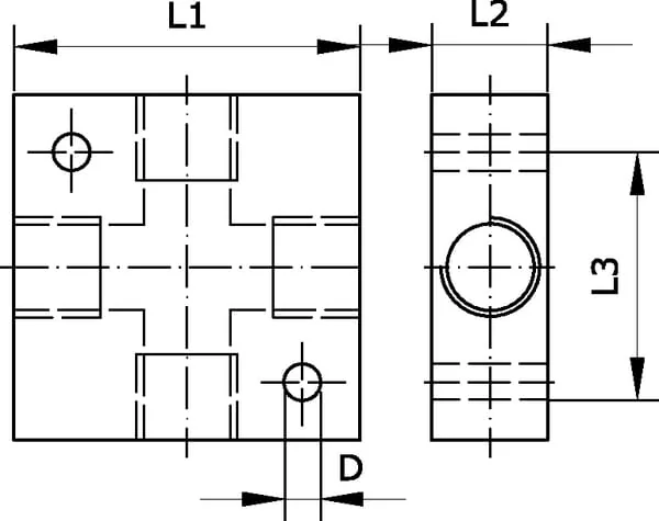Kramp - BD438 - Kramp Distribution Block, 4-Way, G3/8