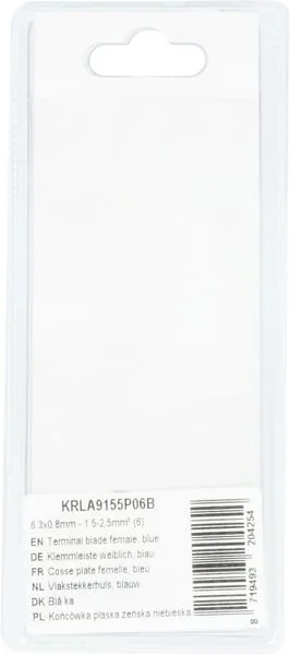 Kramp Blister - KRLA9155P06B - Terminal Blade Female, Blue 6.3x0.8mm - 1.5-2.5mm²