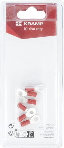 Kramp Blister - KRLA9160P06B - Ring Terminal, Red Diameter 5mm - 0.5-1.0mm²