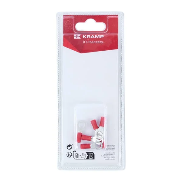 Kramp Blister - KRLA9165P06B - Ring Terminal, Red Diameter 6mm - 0.5-1.0mm²