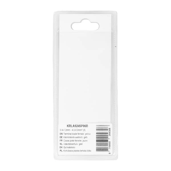 Kramp Blister - KRLA9245P06B - Terminal Blade Female, Yellow 9.4x1.2mm - 4.0-6.0mm²
