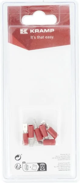 Kramp Blister - KRLA9255P06B - Terminal Blade Male, Red 4.8x0.8mm - 0.5-1.0mm²