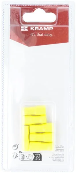 Kramp Blister - KRLA9380P06B - Terminal Blade Female, Yellow 6.3x0.8mm - 4.0-6.0mm²