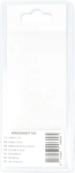 Kramp Blister - KRSD060EP10B - Screw-In Hook 3.9 X 60mm (10)