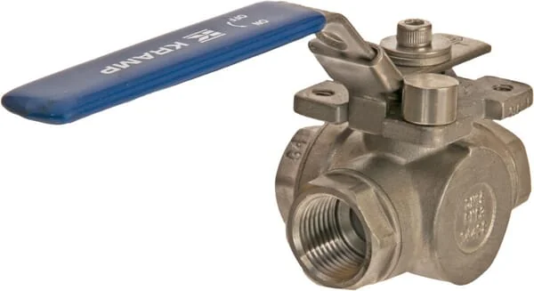 Kramp - BV3T12FSS - 3-Way Ball Valve T 1/2" Stainless Steel